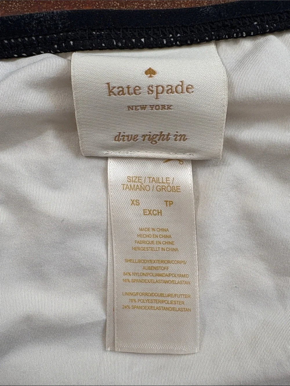 kate spade Black and White Striped Bandeau Bikini